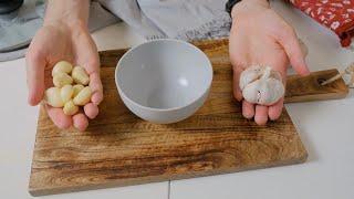 How to Peel a Mountain of Garlic in 30 Seconds: Secret Method