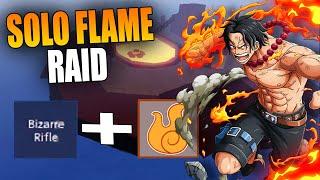 SOLO FLAME RAID WITH BIZZARE RIFLE + FLAME!! | Blox Fruits