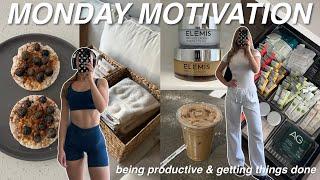 MONDAY MOTIVATION ‍ working out, healthy habits + productive day in my life!