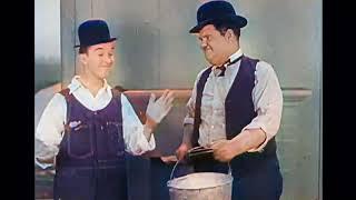 Laurel & Hardy - "The Finishing Touch"  (Full Episode Colorized in English)