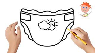 How to draw a baby diaper | Easy drawings