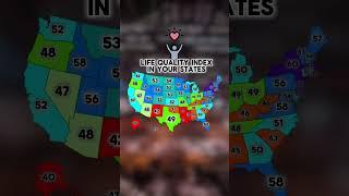 Life Quality Index In your states#shorts #mapper #geography #mapping #usa #capcut #history #foryou