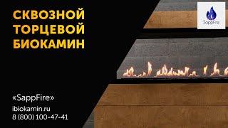 Трехсторонний биокамин. Видео горения сквозного-торцевого очага | ibiokamin.ru