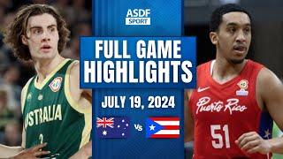 AUSTRALIA vs PUERTO RICO Full Game Highlights (Friendly International Games 2024)