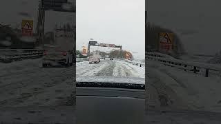 Oh Snow. HGV blocking the road. A168 onto A1M South Bound in mid November.