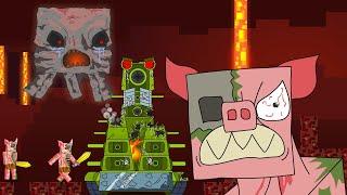I WILL CUT THE KV-44 DOWN! KV-44 vs Boss Zombie Pig - Cartoons about tanks