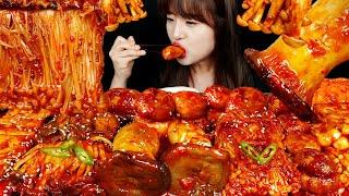 ASMR (COOKING & EATING) SPICY ASSORTED MUSHROOM.*SAUCE RECIPE* MUKBANG | Bo kyoung ASMR