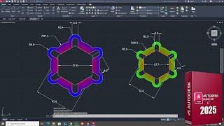 AutoCAD 2025 Tutorial | Colorful Gear Design with Full Dimensions | 2D Drawing in AutoCAD LT