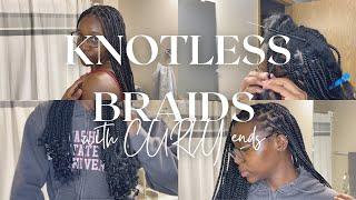 Knotless Box Braids with Curly Ends on Type 4 Hair Tutorial