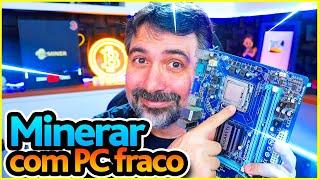  MINERAR BITCOIN COM PROCESSADOR FRACO - CPU MINING - Minerar com PC antigo CPU MINER SOLO