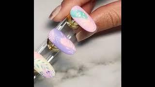 TUTORIAL I Freehand Nail Art with Pastel Colour Blocking and leaves/lines.