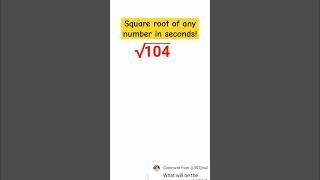 Square root of imperfect squares in seconds. #shorts #squareroot #square #math #solution