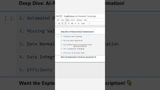 Deep Dive: AI-Powered Data Transformation | #AI #DataTransformation #DataScience