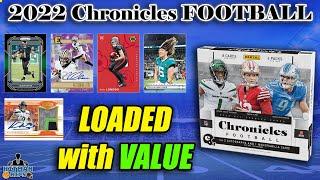 LOADED WITH VALUE! 2022 Chronicles Football Hobby Box - 2 Autos, 1 Memorabilia per Box