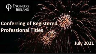 Conferring of Registered Professional Titles - July 2021