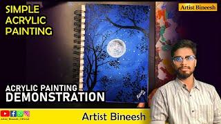 Simple Acrylic Painting Demonstrations | Malayalam art channel | Artist Bineesh | Malayalam