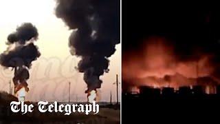 Russia: Fire rages for 24 hours at oil depot after Ukrainian drone attack