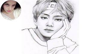 How to Draw BTS V / Kim Taehyung pencil sketch #blackpink    #btsv #bts #방탄뷔 #색연필화 #방탄소년단