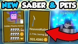 BUYING THE NEW BEST SABER & NEW PETS!! | - Roblox Saber Simulator