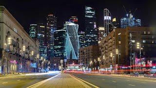 Впечатляющее видео ночной Москвы | An exciting video of Moscow at night from a bird's-eye view