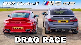 BMW M5 CS v Porsche 997 Turbo S: DRAG RACE