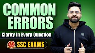 Common Errors In English Grammar | SSC Exams 2025 | English For SSC CGL, CHSL, CPO | Tarun Grover