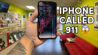 Cracked iPhone started calling 911 I can’t believe this happened  #asmr #apple #iphone #911