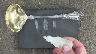 218 | Large Oval Silver Serving Spoon Tested With Acid