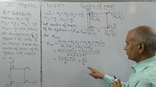 Particle of masses m1=2g , m2=2g , m3=1g and m4=1g are placed at the corners of a square of side L