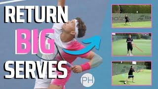 LEARN: HOW TO RETURN FAST SERVES | Step By Step Guide | Tennis Coach Analysis | PH Tennis