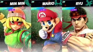 Super Smash Bros Ultimate Amiibo Fights 11pm Finals Min Min vs Mario vs Ryu