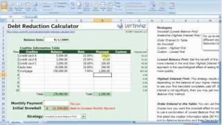 Debt Reduction Calculator - Vertex42
