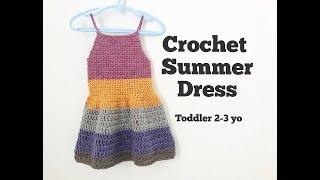 Crochet Toddler Summer Dress / Easy Crochet toddler dress (2-3 yo)