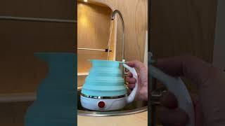 making morning coffee in the micro-campervan #vanlife #tinyhouse #rampromaster #tinykitchen #asmr