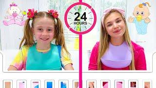 Nastya 24 Hours Baby Challenge and Other Fun stories