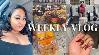 WEEKLY VLOG: GROCERY SHOPPING| MEAL PREP| WEEKLY MAINTENANCE| NAILS| PEDI| HAIR| BUCCEES CHICKEN|