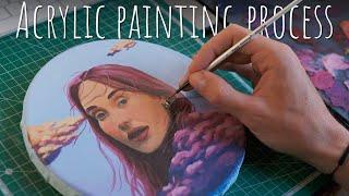 How I paint Portraits | Acrylic Portrait Painting Process