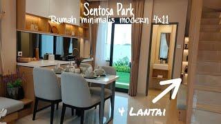 Rumah minimalis ini 4x11, tapi mewah banget punya 4 lantai SENTOSA PARK