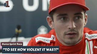 Charles Leclerc Reaction on Pierre's crash during Post-Sprint Qualifying Interview / Italian GP