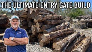 Building My Front Gate With MASSIVE 100 YEAR OLD TREES! (Part One)