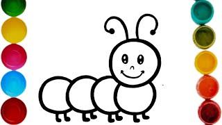 Cute Ant Drawing, Painting & Coloring For Kids and Toddlers_ Kids Art