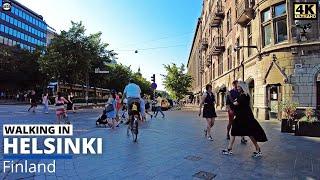 Hot Summer Evening Walk in Helsinki City Center - Mannerheimintie (16 July 2021)