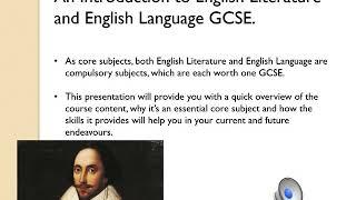 GCSE English Language and Literature