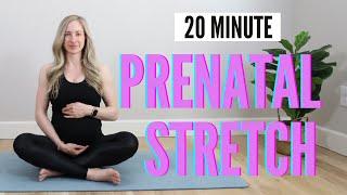 20 Minute Full Body Prenatal Stretch - relieve tight muscles during pregnancy, increase comfort