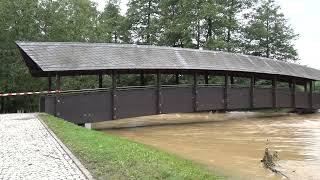 Die Macht der Wasserteilchen -  Hochwasser 25.05.2018, Holzbrücke in Weischlitz/Vogtland