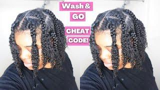 NEVER fail another wash n go! // type 4 low porosity natural hair (braid n go)