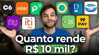 TESTEI QUANTO RENDE R$ 10 MIL em 10 CONTAS DIGITAIS