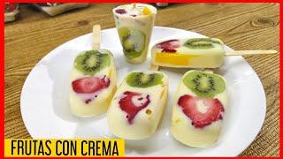 HELADOS DE FRUTAS CON CREMA/ DELICIOSOS HELADOS CASEROS / PALETAS DE FRUTAS CON CREMA