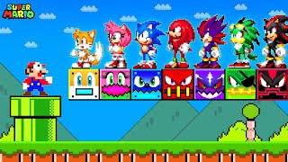 When Mario Can Collect All Dash Block Sonic characters in New Super Mario Bros.Wii