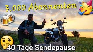 3.000 Abonnenten  und 40 Tage Sendepause Harzer Endurowanderer  #monkey #himalayan #youtube